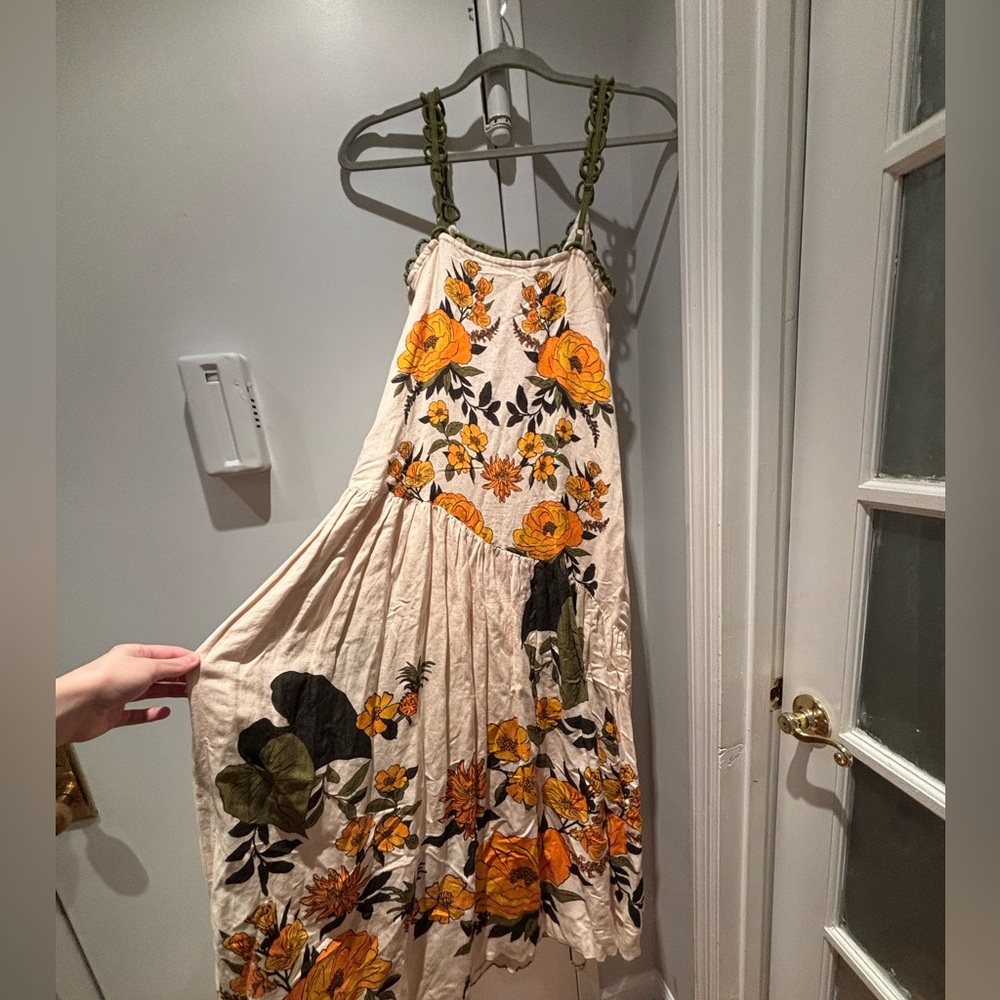 Farm Rio Anthropologie Sleeveless V-Neck A-Line Maxi XS - Picture 5 of 6